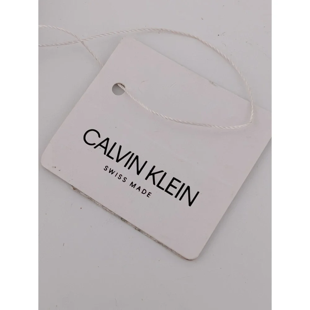 Calvin Klein Fraternity Swiss Made Watch Men 39mm Case Leather Band- New Battery